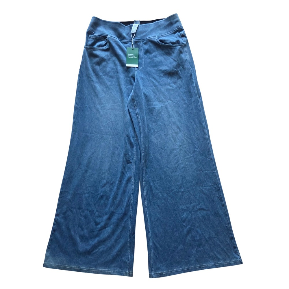 Halara Flex High Waisted Pockets Baggy Wide Leg Washed Casual Jeans Large